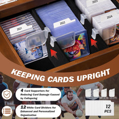 Emfogo graded card storage holds 70+ cards with divider-enabled organization and easy access