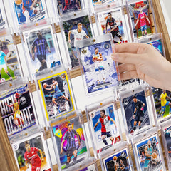 Emfogo display holds up to 25 graded or magnetic cards for organized showcase.
