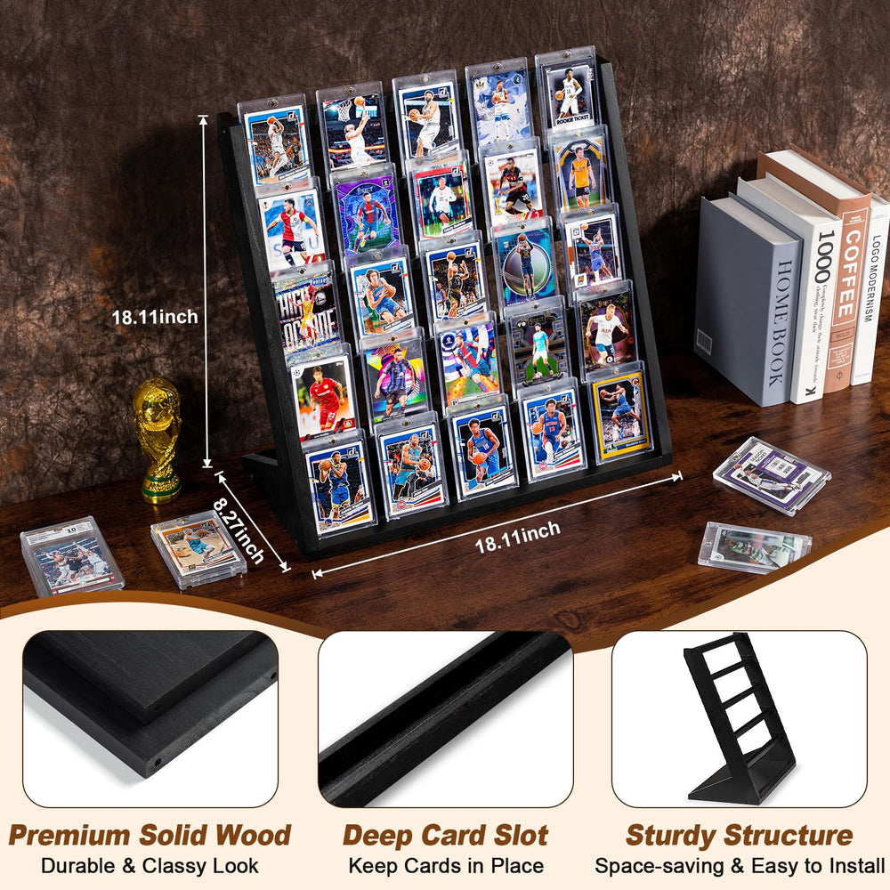 Emfogo display angled for optimal viewing of sports cards