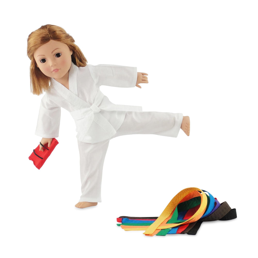 Emily Rose karate outfit for 18-inch dolls with gi set for imaginative play