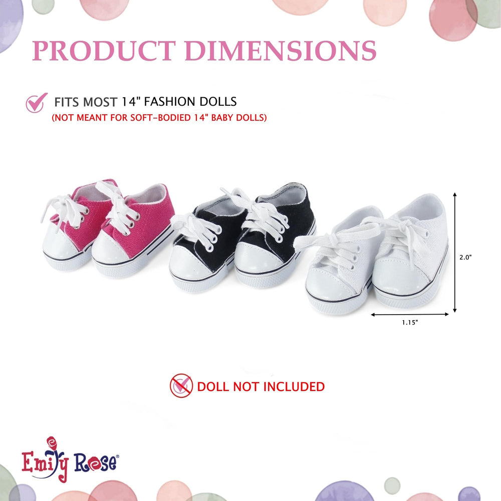 Emily Rose sneakers with faux leather toe detail, durable for daily play.