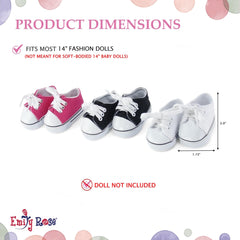 Emily Rose sneakers with faux leather toe detail, durable for daily play.