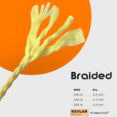 Emma Kites Kevlar line shows braided construction for high strength