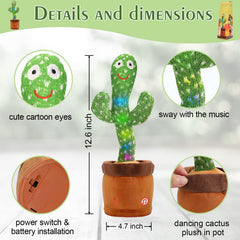 Emoin dancing cactus plush in pot adds cute home decor flair