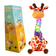 Emoin dancing giraffe toy with LED lights sparks imaginative play for kids.