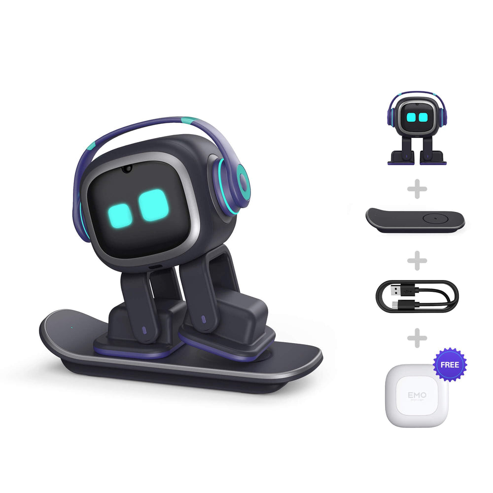 EMOPET AI Desk Robot Companion weather cues and playful reactions in action.
