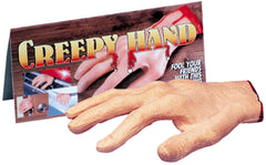 Empire Magic severed hand prop in pink and red for spooky Halloween decor and dramatic ambiance