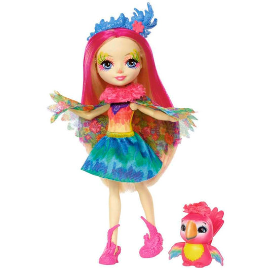 Enchantimals Peeki Parrot doll with Sheeny figure for imaginative friendship play