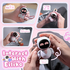 ENERGIZE LAB Eiliko LED face display conveying moods during chats and interactions.