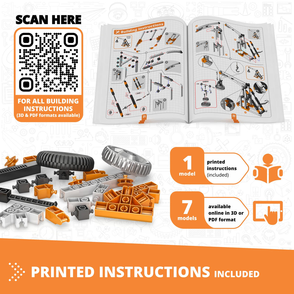 Engino 3D app guide enhances hands-on learning with interactive exploration.