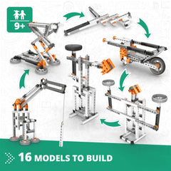 Engino Mechanics bridge structure model shows stable construction and problem solving.