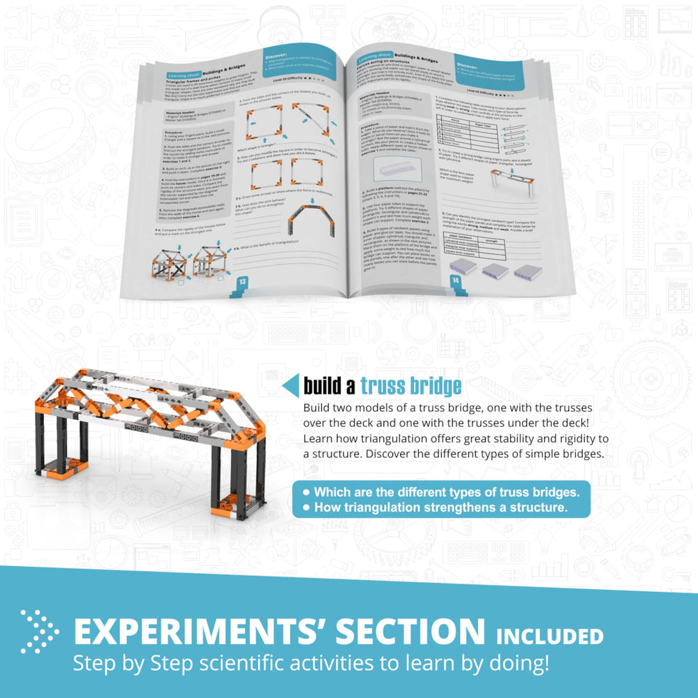 Engino online illustrations and 3D app support interactive learning on mobile.