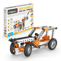 Engino wheels-axles-inclined-planes-assembly demonstrates friction concepts for hands-on learning.