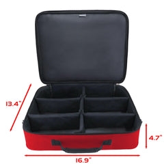 ENHANCE front-pocket design keeps boosters, sleeves, and mats within reach
