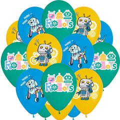 Enimapod robot balloon set with 12 inch latex balloons in bright colors for robot party decor