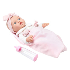 Enjoyin 13x13-inch microfabric blanket adds soft warmth for cuddling.