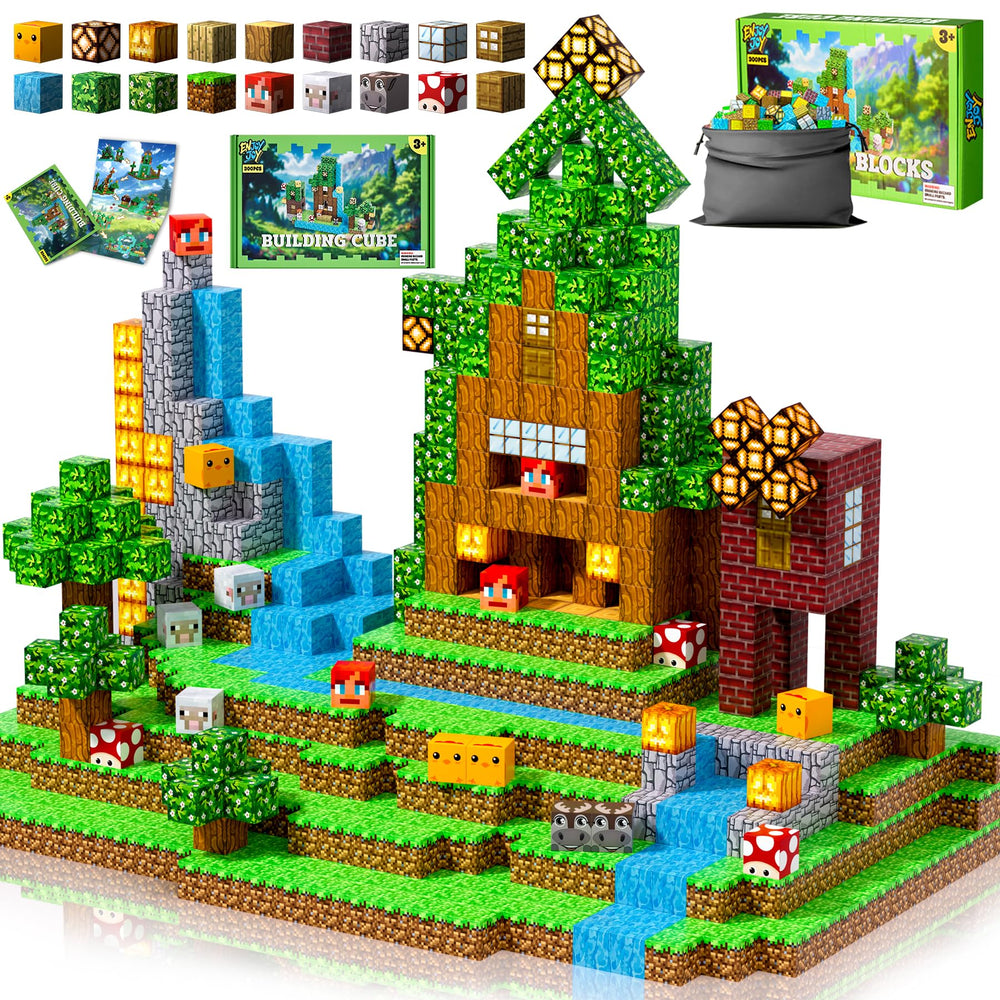 Enjoyjoy magnetic blocks building scene for creative play and fine motor skills.