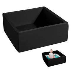 ENMOGO foam ball pit square with black cover creates a soft, safe toddler play space.