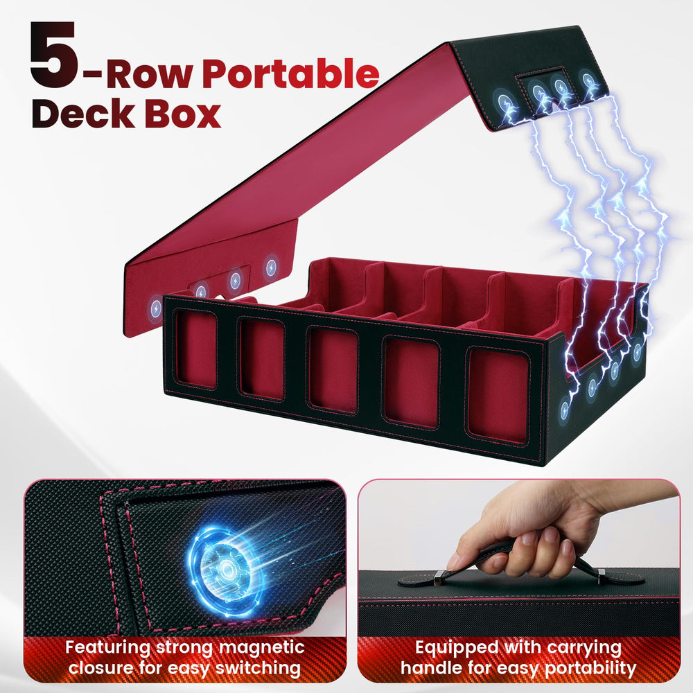 Enrichovo 5-row organizer with commander display window for easy card viewing.