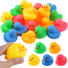 Ensbelei 20Pcs yellow rubber ducks on bath ledge for playful bath time.