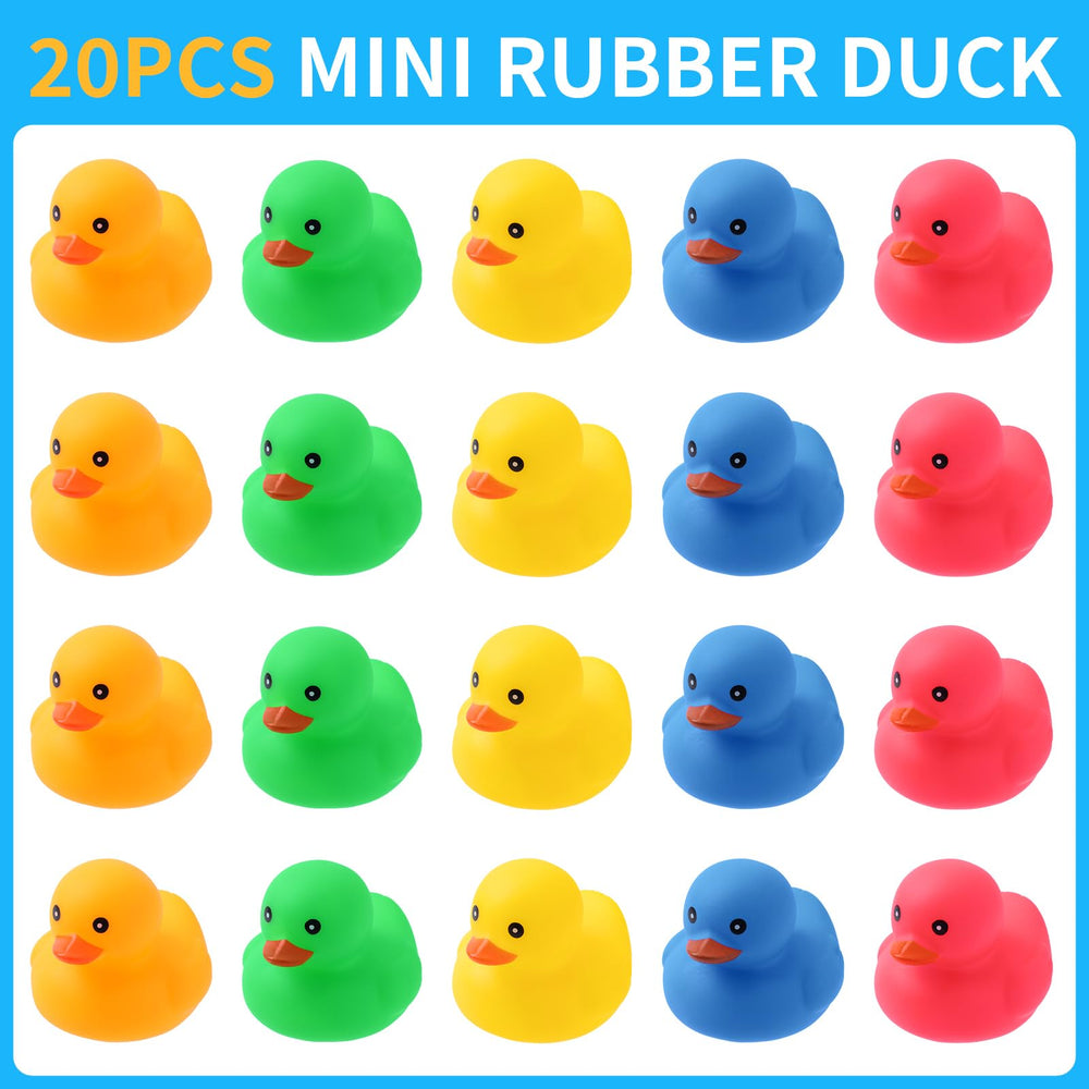 Ensbelei squeaky rubber ducks with red mouths for bath playtime.