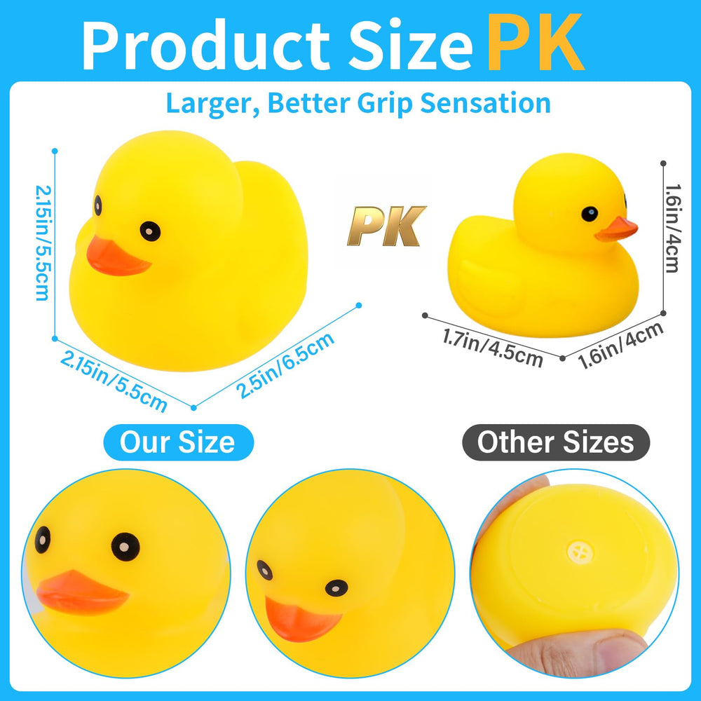 Ensbelei yellow rubber ducks on tub edge ready for bath fun.