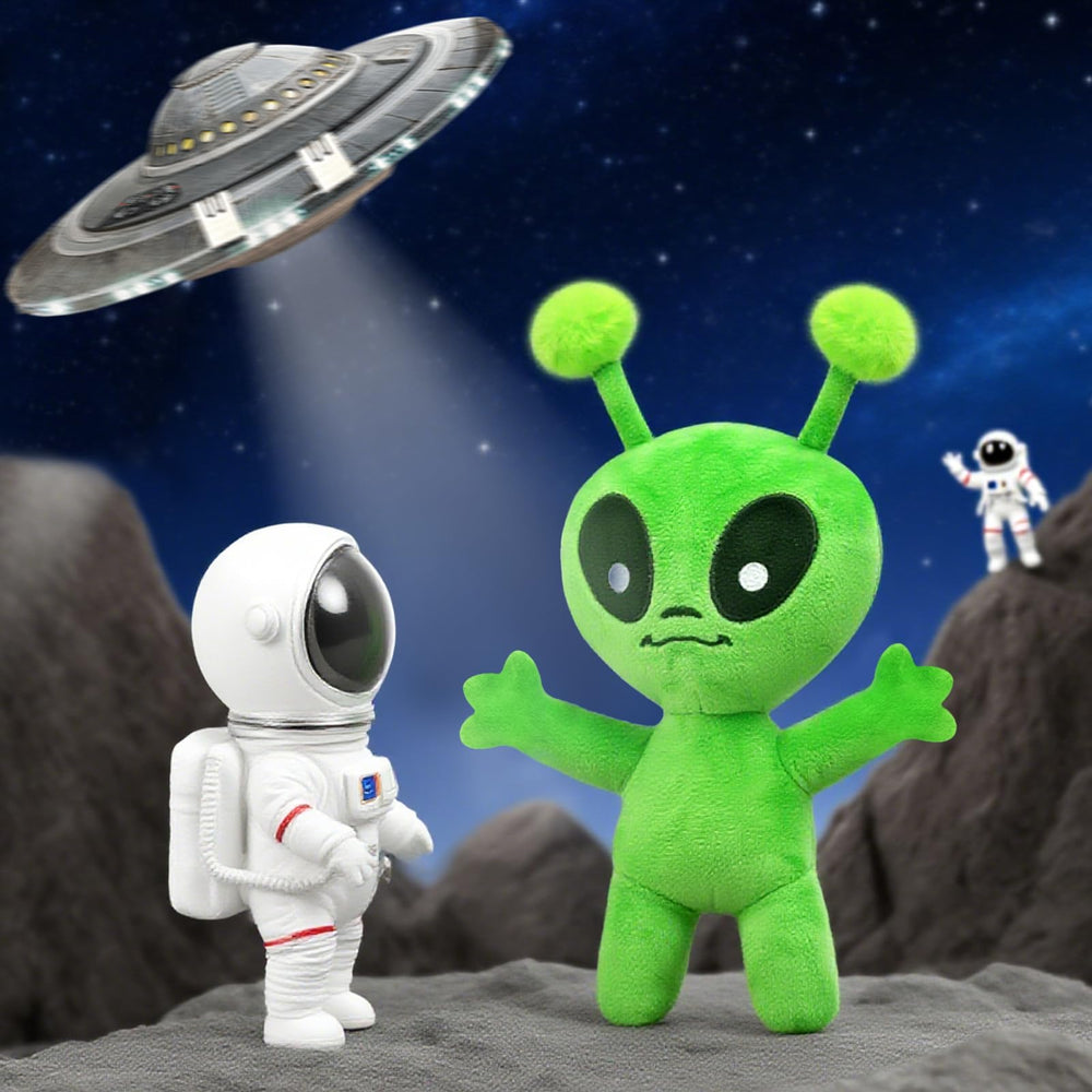 Playful room decor with a friendly alien focal point