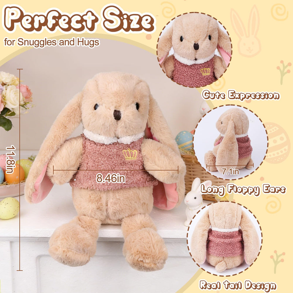 Entallor beige plush rabbit with big pink ears designed for imaginative play