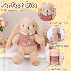 Entallor beige plush rabbit with big pink ears designed for imaginative play