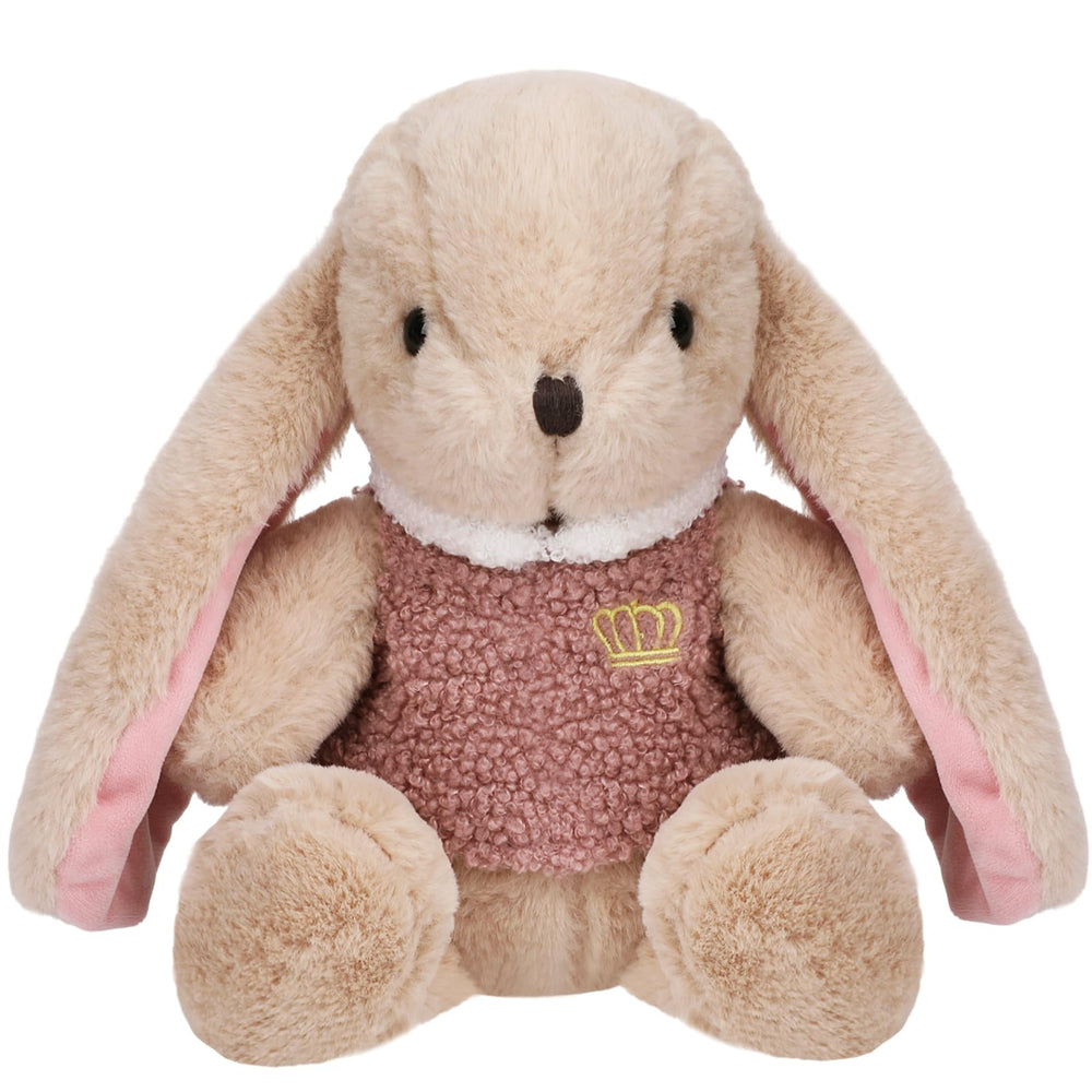 Entallor valentines soft bunny rabbit 11.8-inch cuddly beige plush with pink ears for hugs