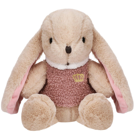 Entallor valentines soft bunny rabbit 11.8-inch cuddly beige plush with pink ears for hugs