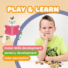 Entervending dog and cat figures classroom prize display—fun rewards for learners.
