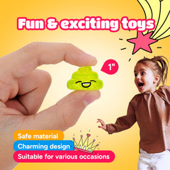 Entervending Unicorn Poop mini toy with aqua glitter face for rewards.