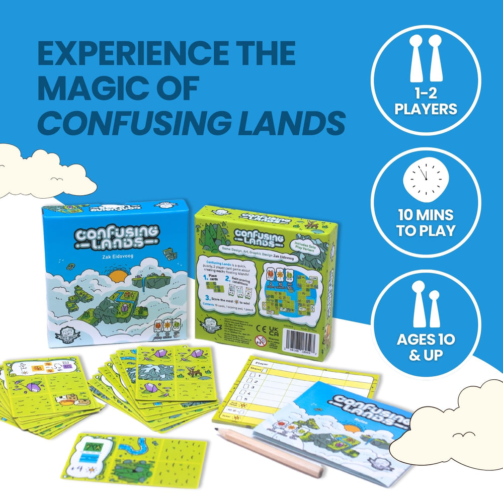 Envy Born Games Confusing Lands pocket size box for travel days