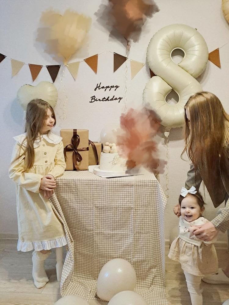 Enyeopd 28th cream number balloon, versatile for anniversaries and milestones.