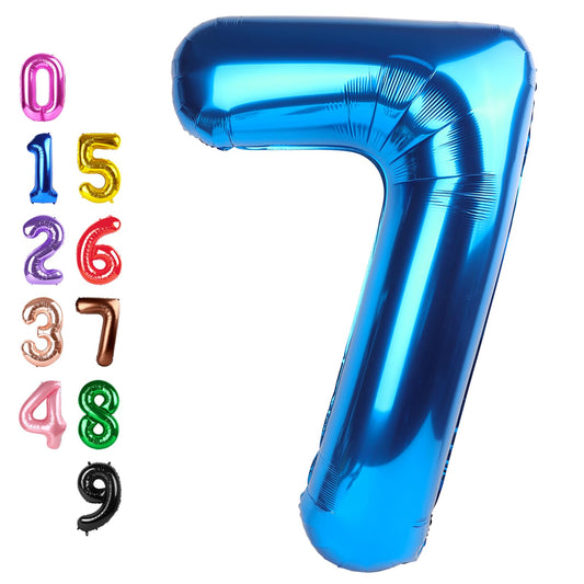 Enyeopd 40-inch dark blue number 7 balloon for bold birthday decor.