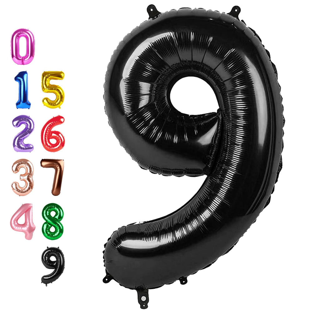 Enyeopd 9th Birthday Balloon 40in Black Number 9, striking centerpiece for celebrations
