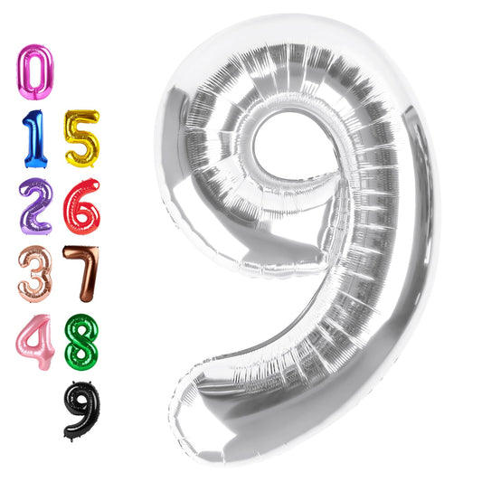 Enyeopd 9th birthday silver number balloon, milestone celebrations and photo moments