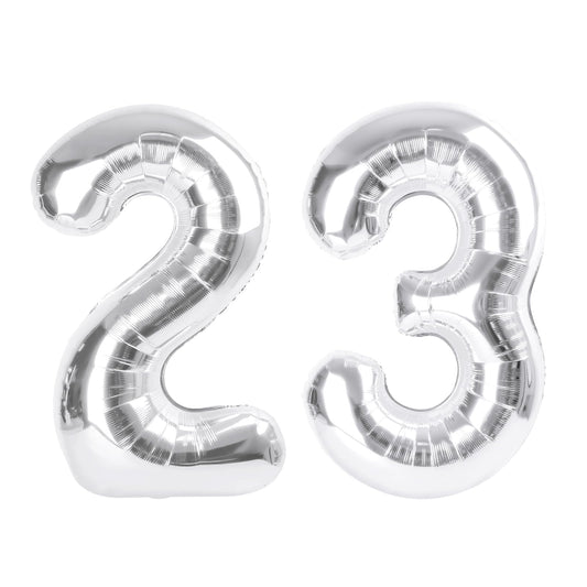 Enyeopd big 23 balloons with 40-inch silver numbers for photo props and celebrations