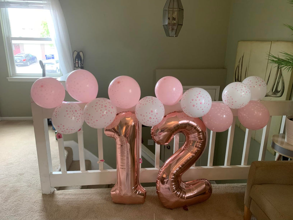 Enyeopd rose gold numeric balloon pair for memorable celebrations