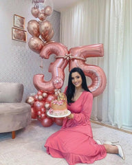 Enyeopd colorful two-pack number balloons for weddings and parties.