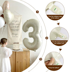 Enyeopd Cream Number 6 balloon set supports fast party setup.