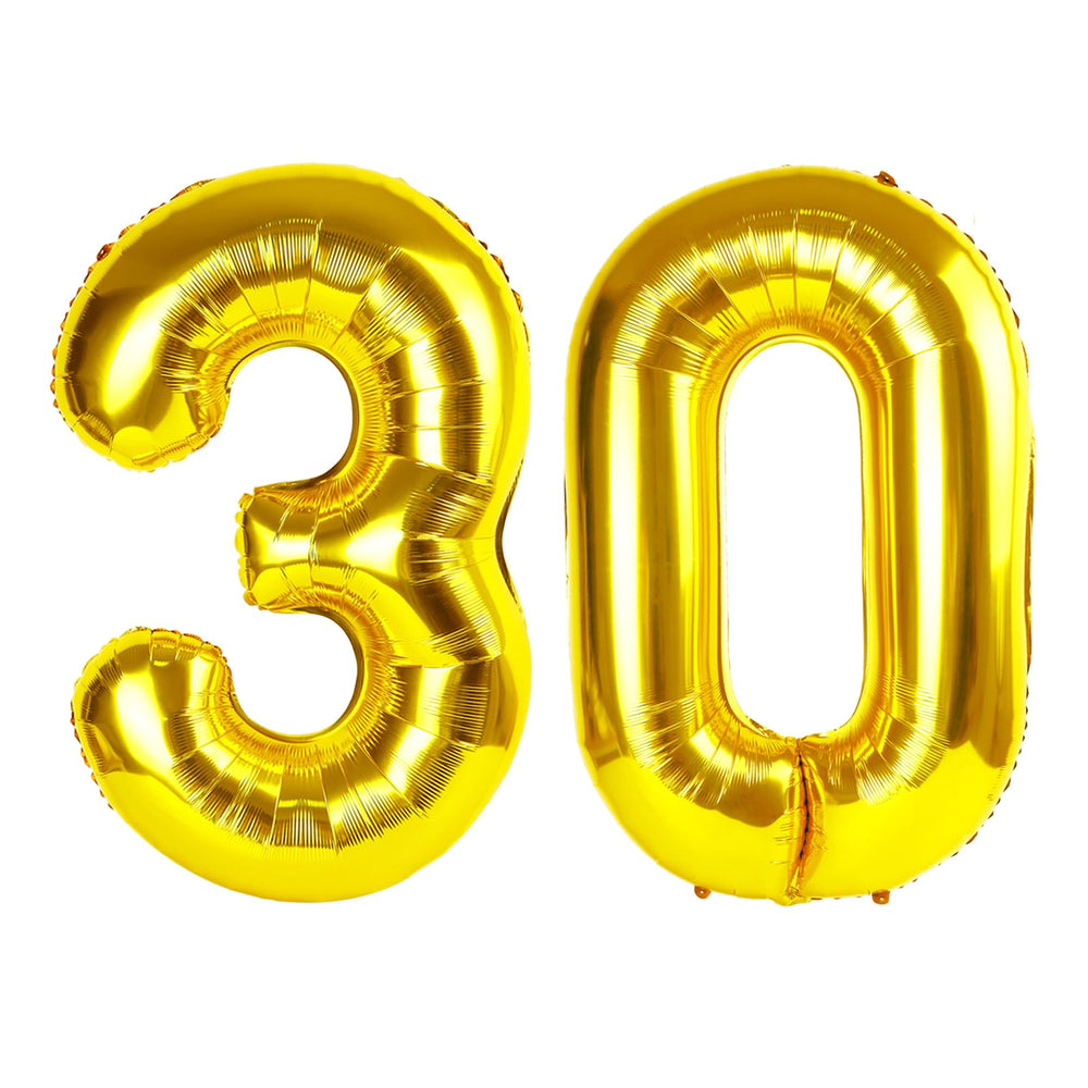 Enyeopd gold 30 balloon front view for standout party decor and photos