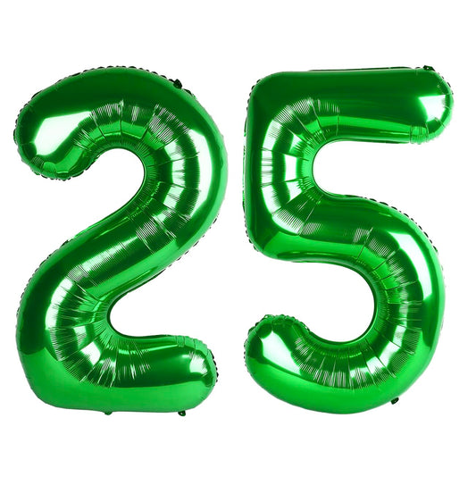 Enyeopd Number 25 dark green balloon 40-inch for milestone celebrations.