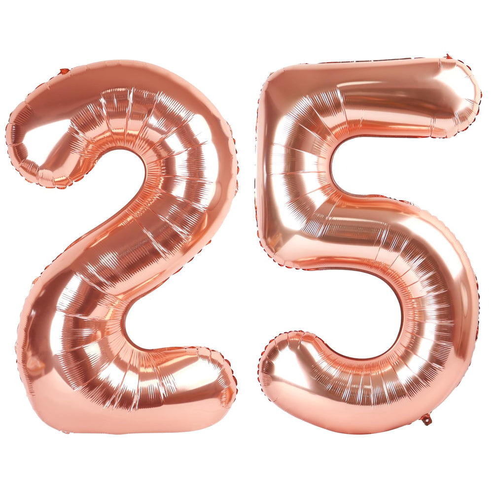 Enyeopd Number 25 balloons in rose gold, ideal for milestone photos.