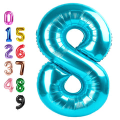 Enyeopd number balloon 40inch light blue, bold centerpiece for celebrations.
