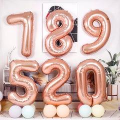 Enyeopd rose gold 9-number balloon for standout celebration moments
