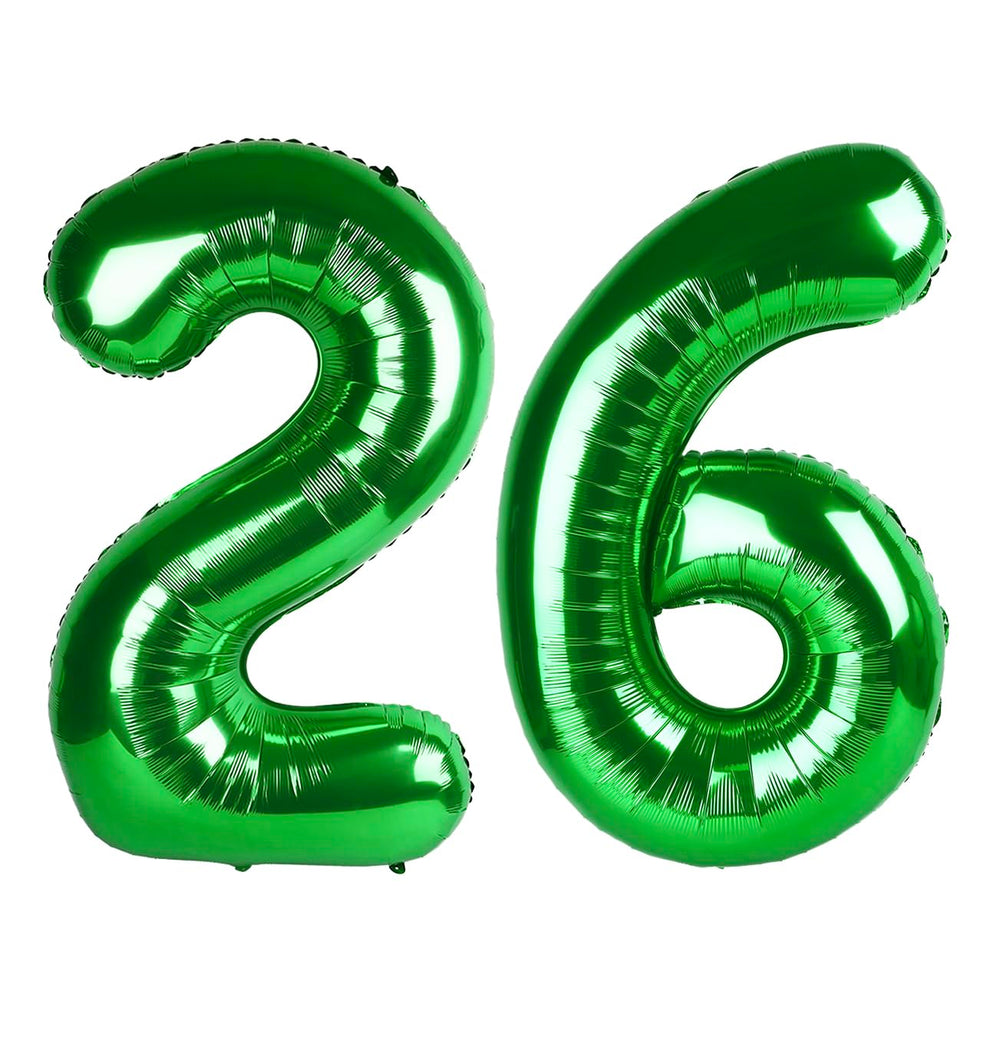 Enyeopd Numbers 26 balloon in dark green for standout 26th birthday decor.