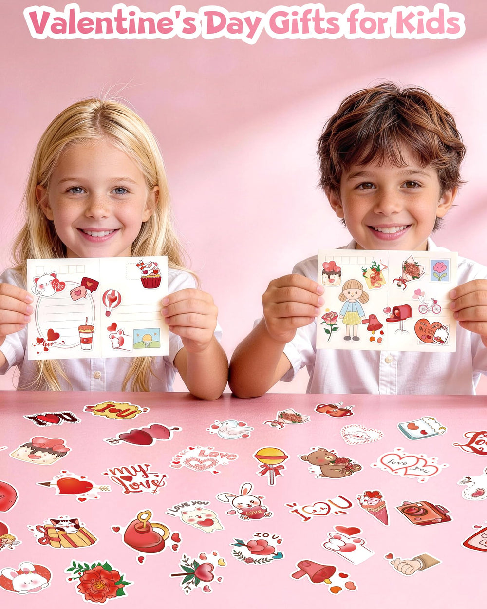 Eoaod Valentine stickers with flowers enhance gift wrap and decorations