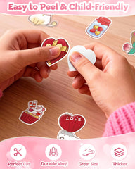 Eoaod waterproof Valentine stickers stay vibrant on water bottles